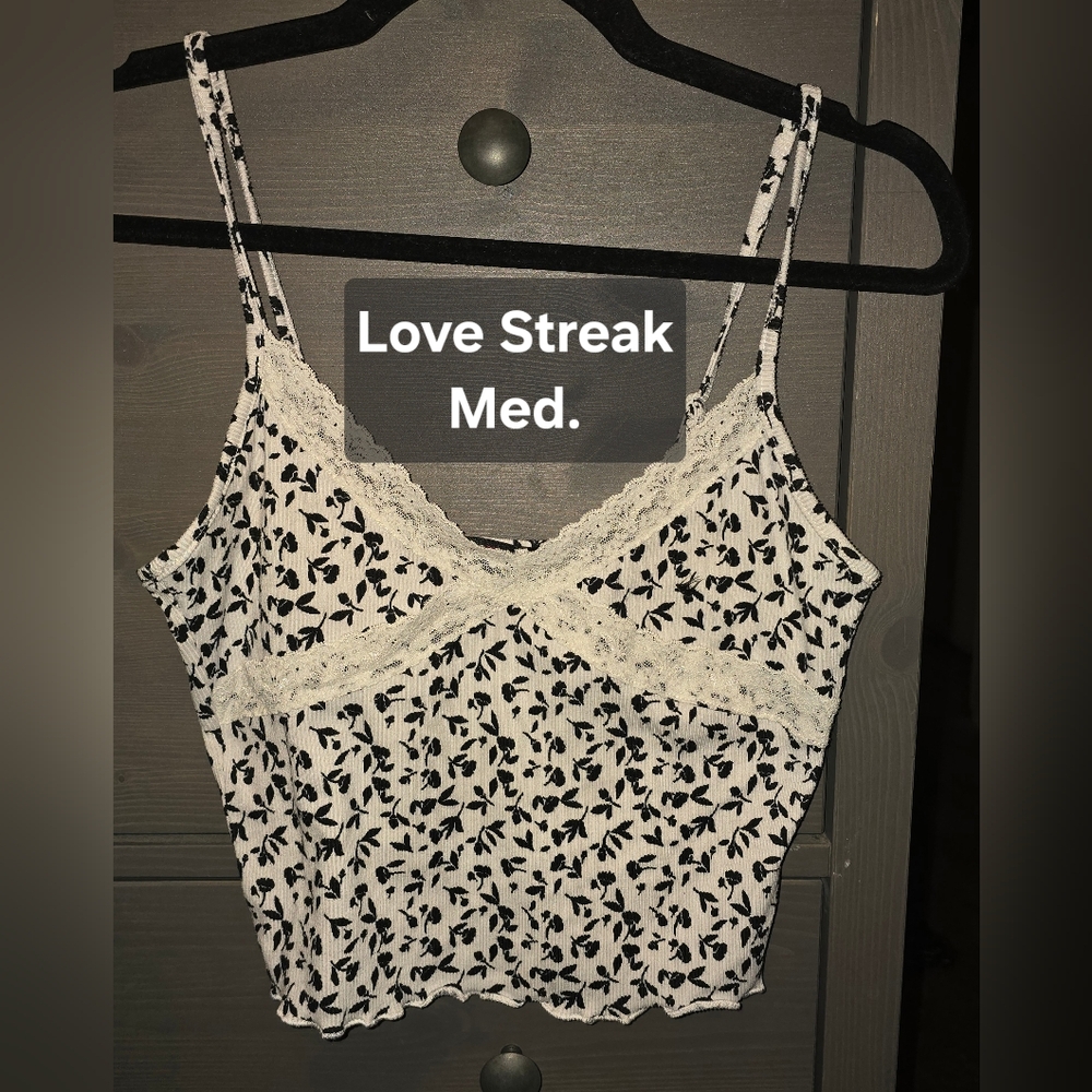 Stylish Black and White Tie Front Crop Camisole